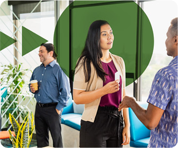 People networking in an office environment